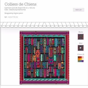 Hermes Colliers de chiens cashmere shawl 140cm